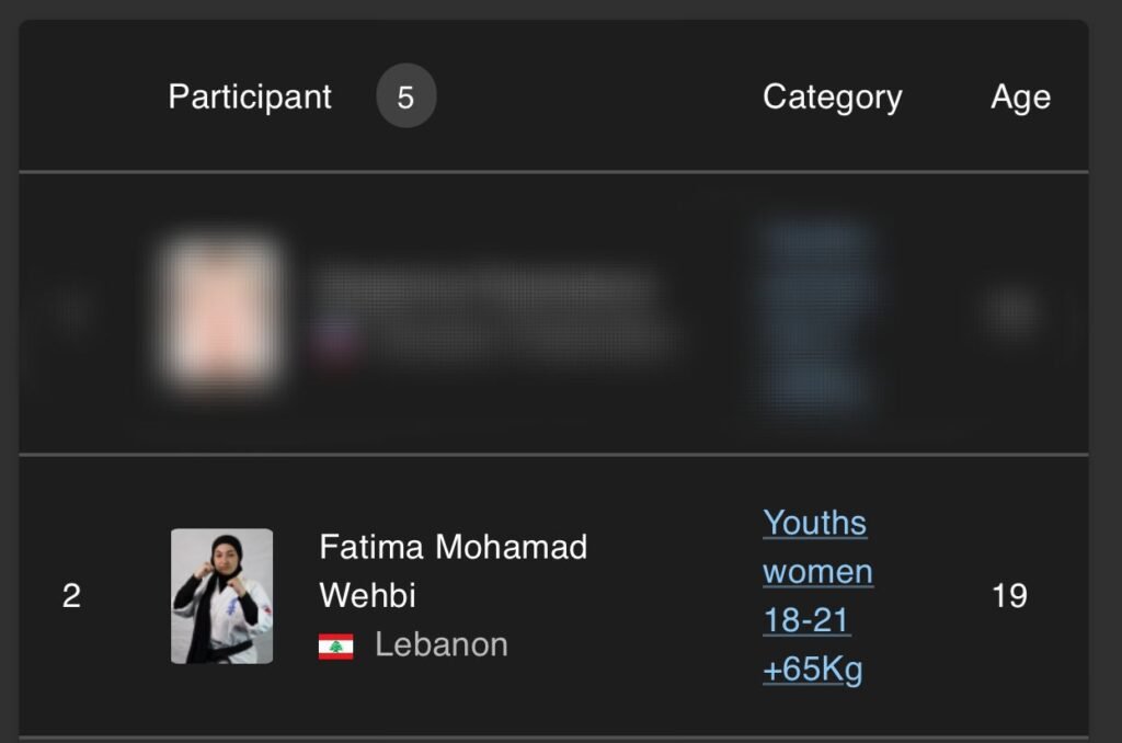 المسمار الإلكتروني | بين ركام الأزمات تولد الإرادة: فاطمة وهبي تمثل لبنان في بطولة العالم للكيوكوشنكاي